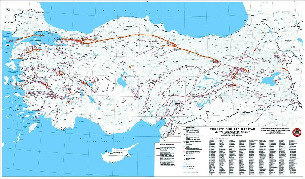 Diri fay hattı haritası güncellendi
